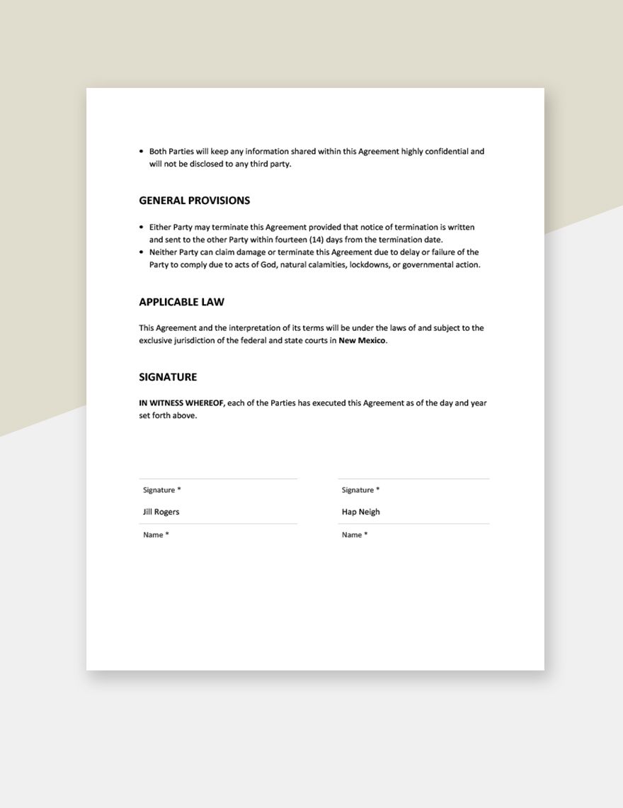 boarder agreement template