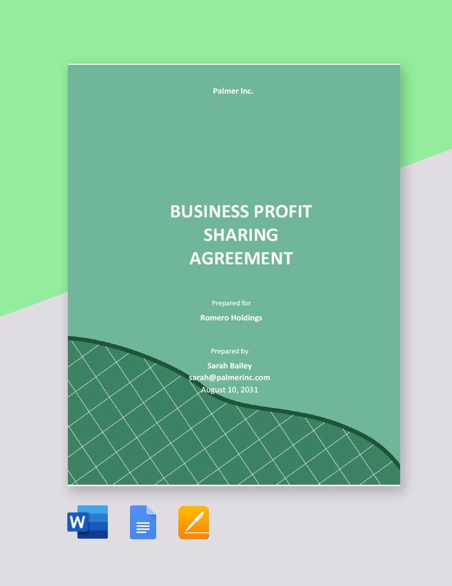 Business Profit Sharing Agreement Template