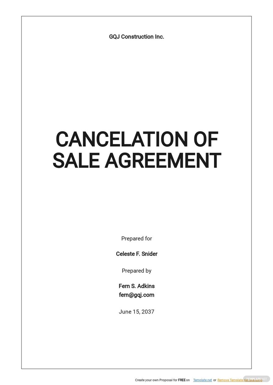 Cancellation of Rental Agreement Template Google Docs, Word, Apple