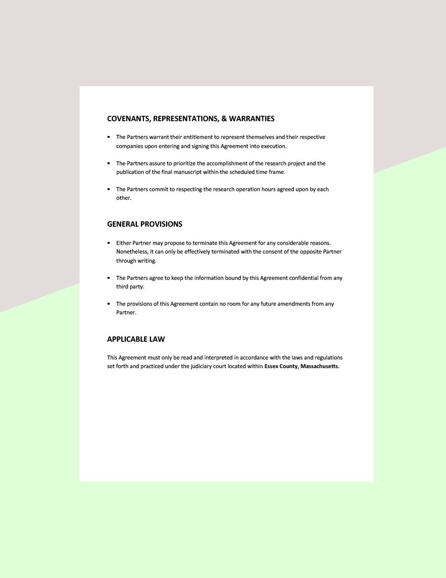 Joint Cooperation Agreement Template