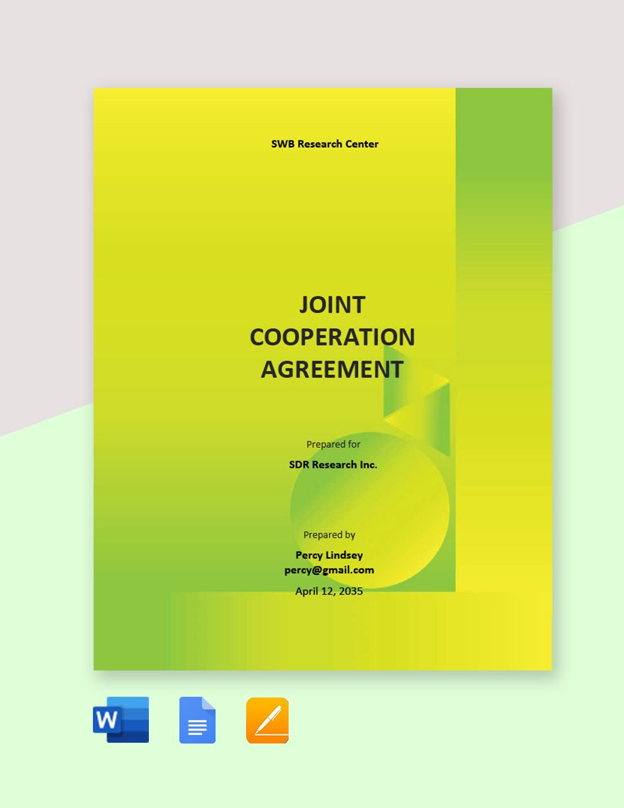 Joint Cooperation Agreement Template