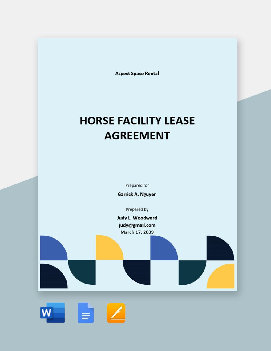 Horse Facility Lease Agreement Template