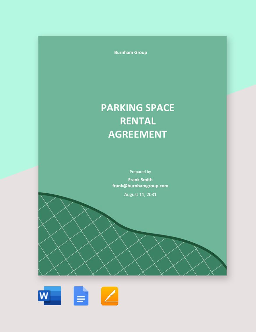 Parking Space Rental Agreement Template in Word, PDF, Google Docs, Pages - Download | Template.net