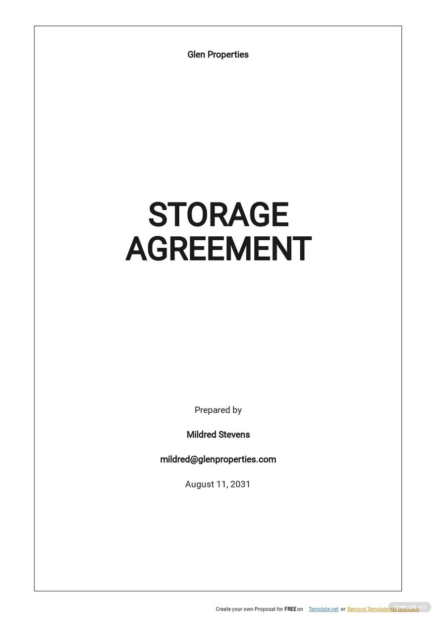 Storage Agreement Templates 10  Docs Free Downloads Template net