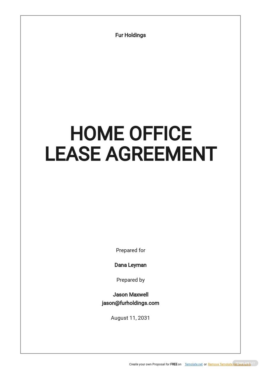 Home Office Lease Agreement Template Google Docs, Word, Apple Pages