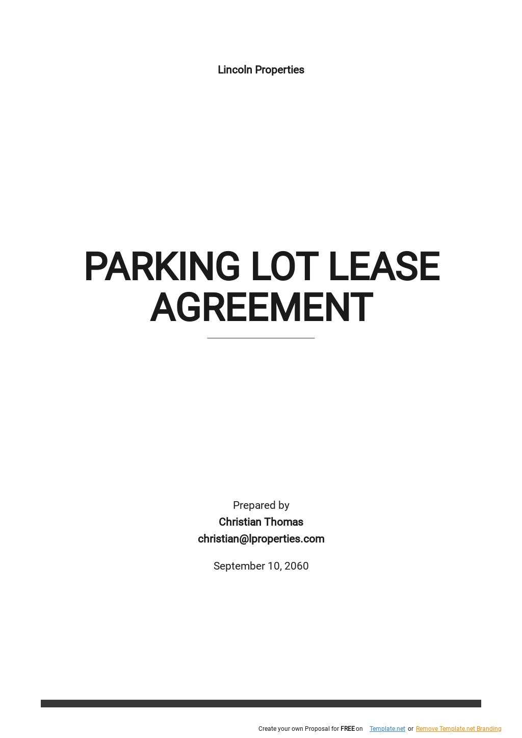 Parking Lease Agreement Template Google Docs, Word, Apple Pages