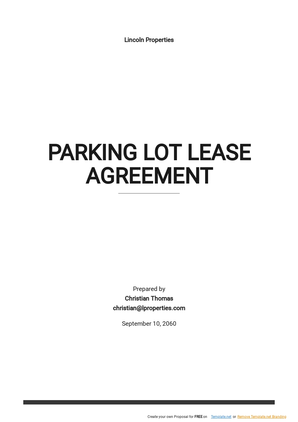 Parking Agreement Template