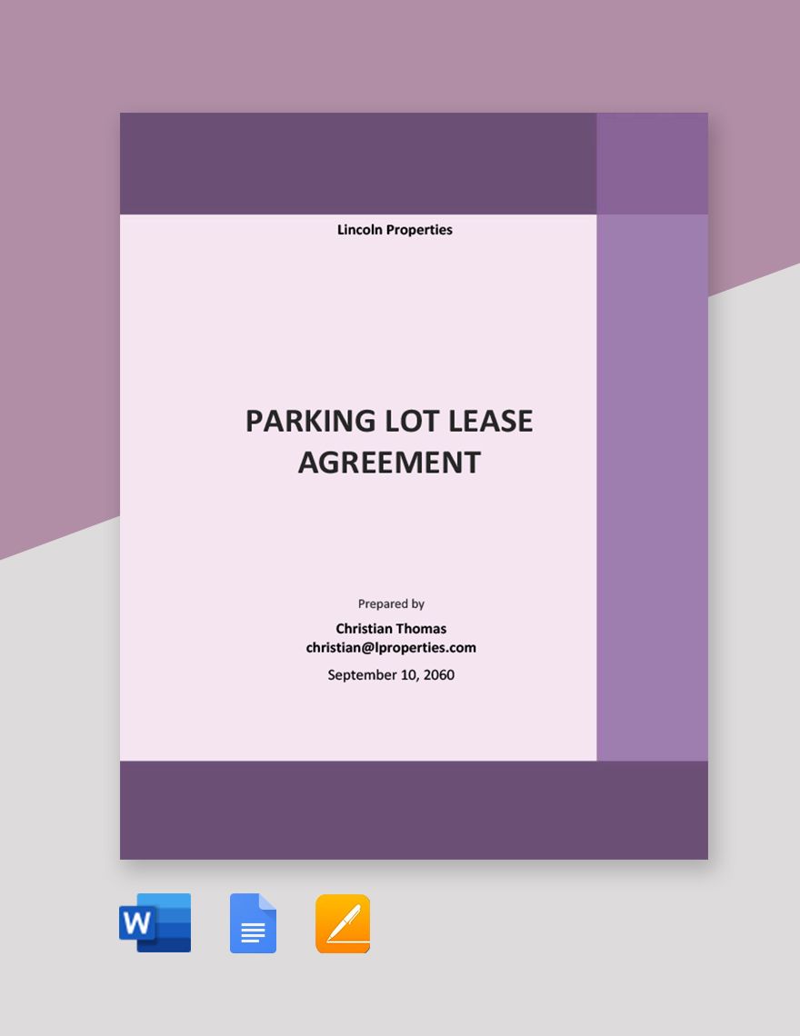 Parking Lot Lease Agreement Template 