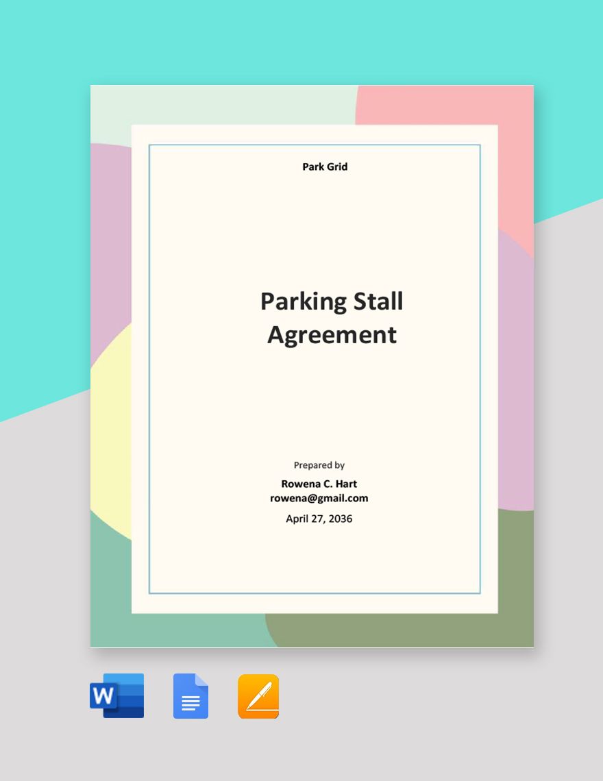 Parking Stall Rental Agreement Template 