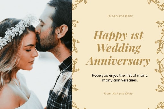 Free Wedding Anniversary Greeting Card Template