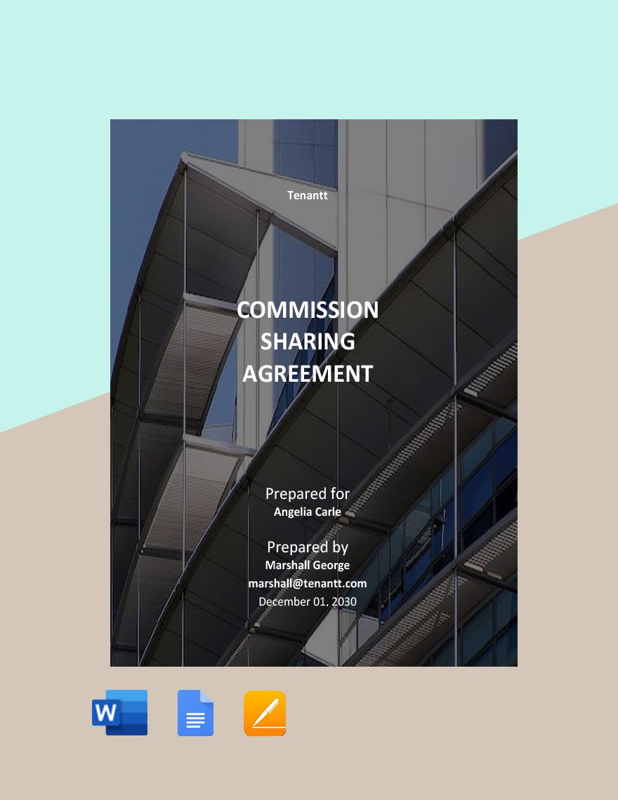 Commission Sharing Agreement Template in Word, Google Docs, Apple Pages