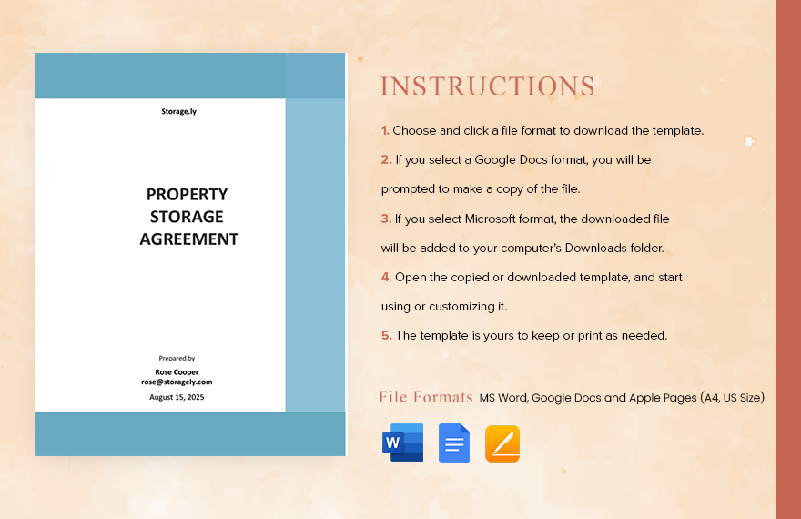 Property Storage Agreement Template