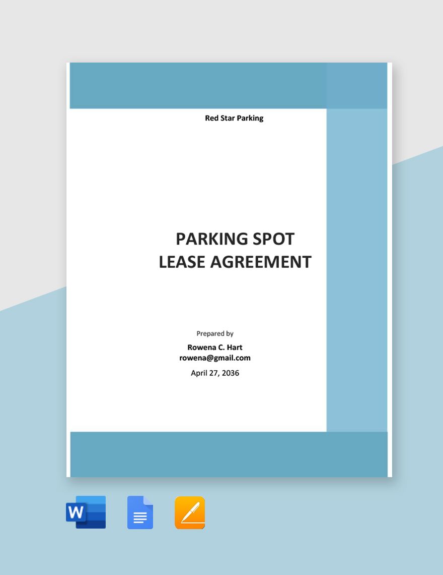Parking Spot Lease Agreement Template