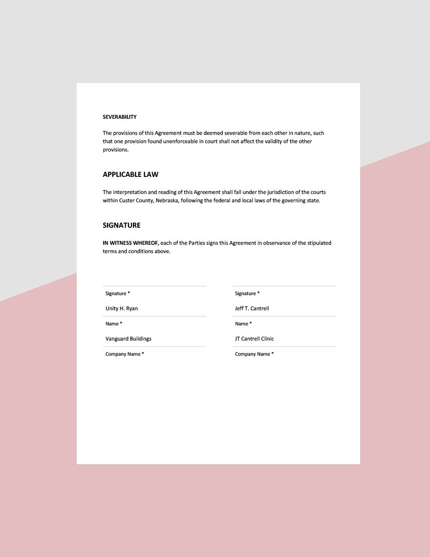 Office Agreement Template