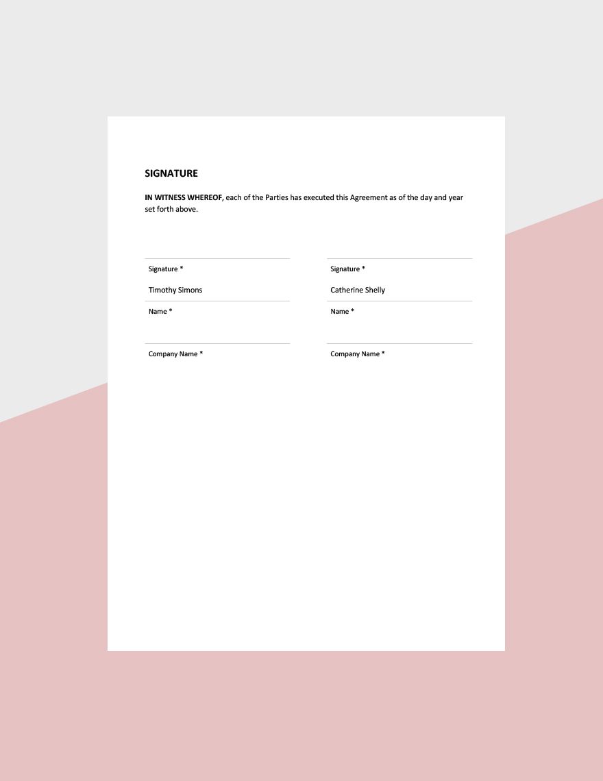 Parking Space Agreement Template