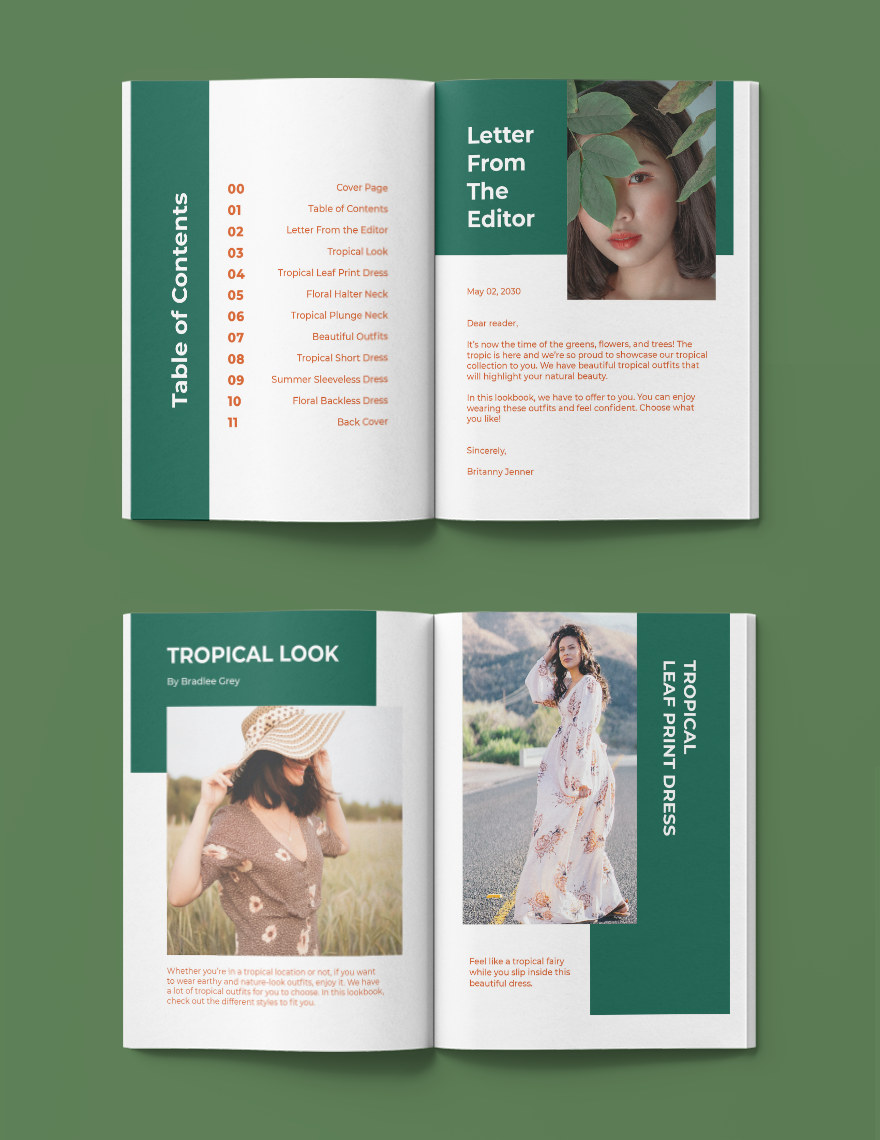 Tropical Editorial Lookbook Template