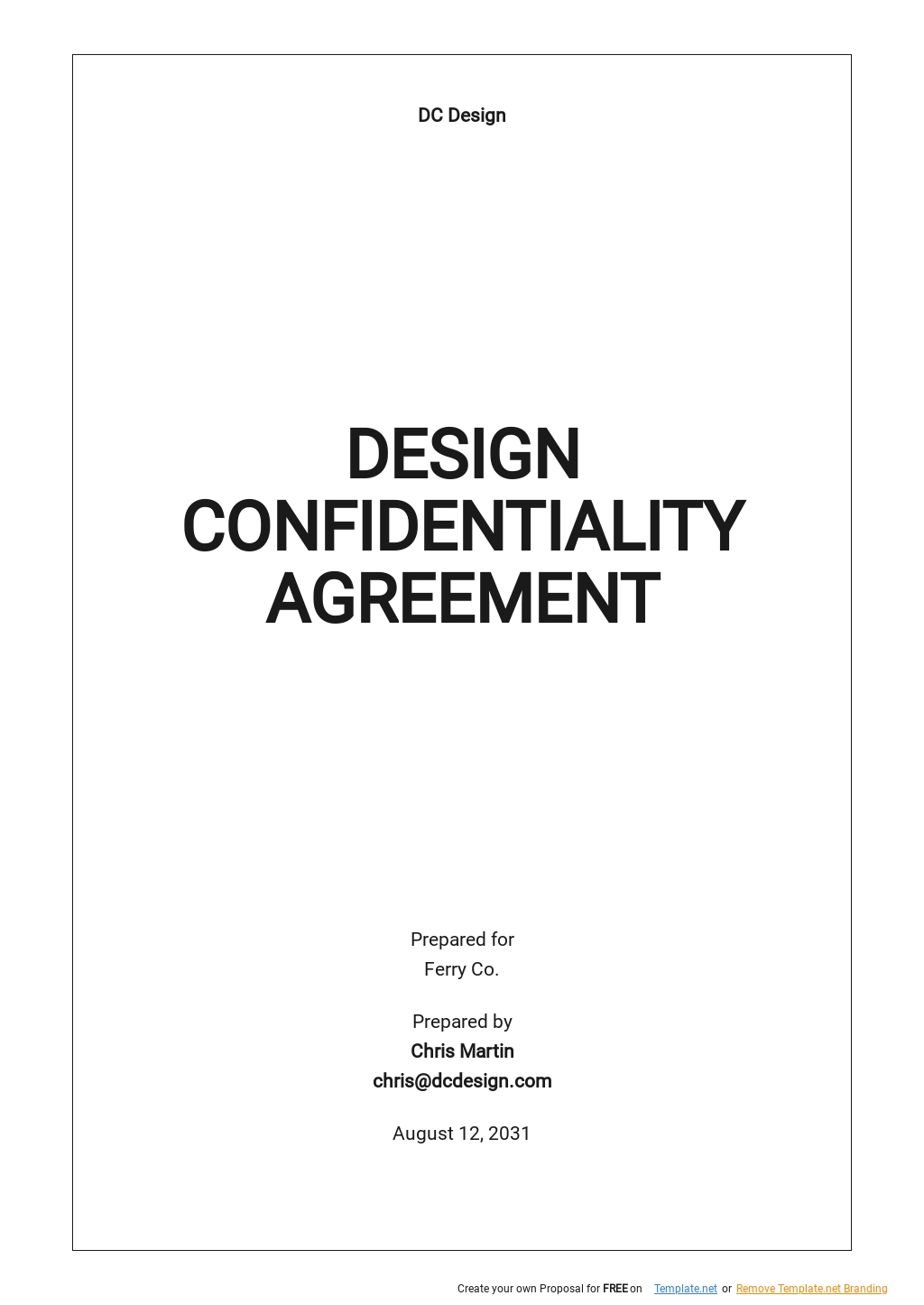 Confidentiality Agreement Templates - 56+ Designs, Free Downloads ...