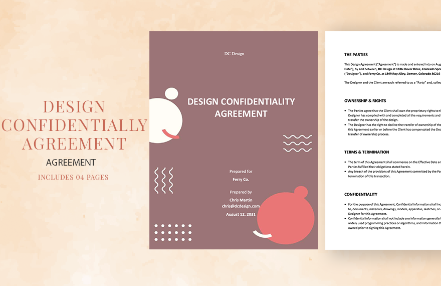 Design Confidentiality Agreement Template