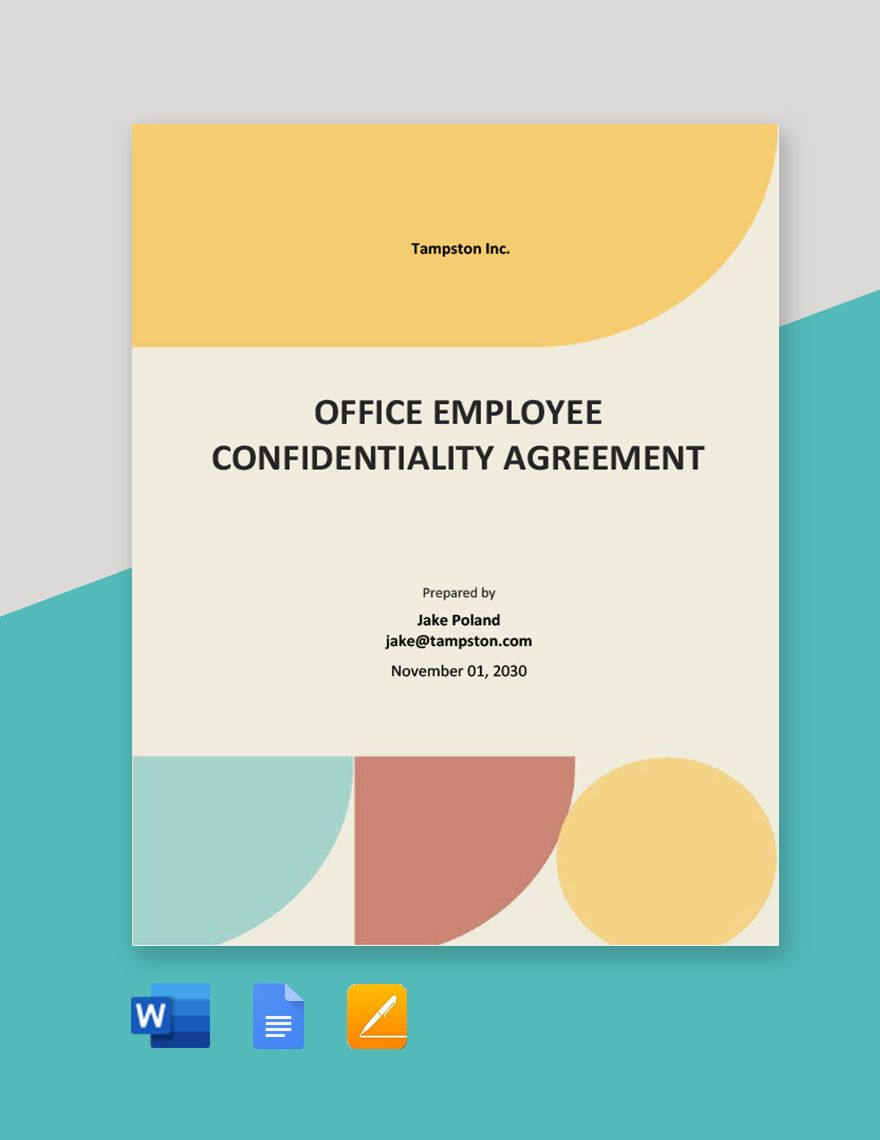 Office Employee Confidentiality Agreement Template