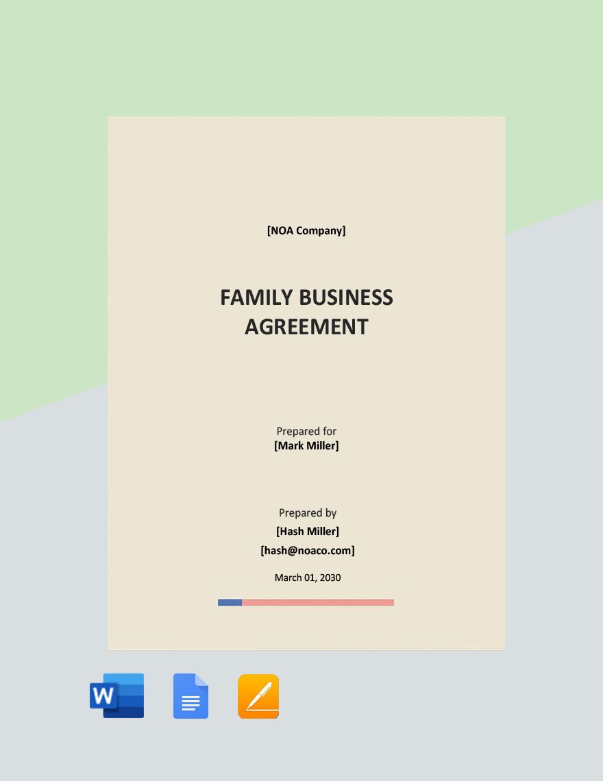 Family Business Agreement Template