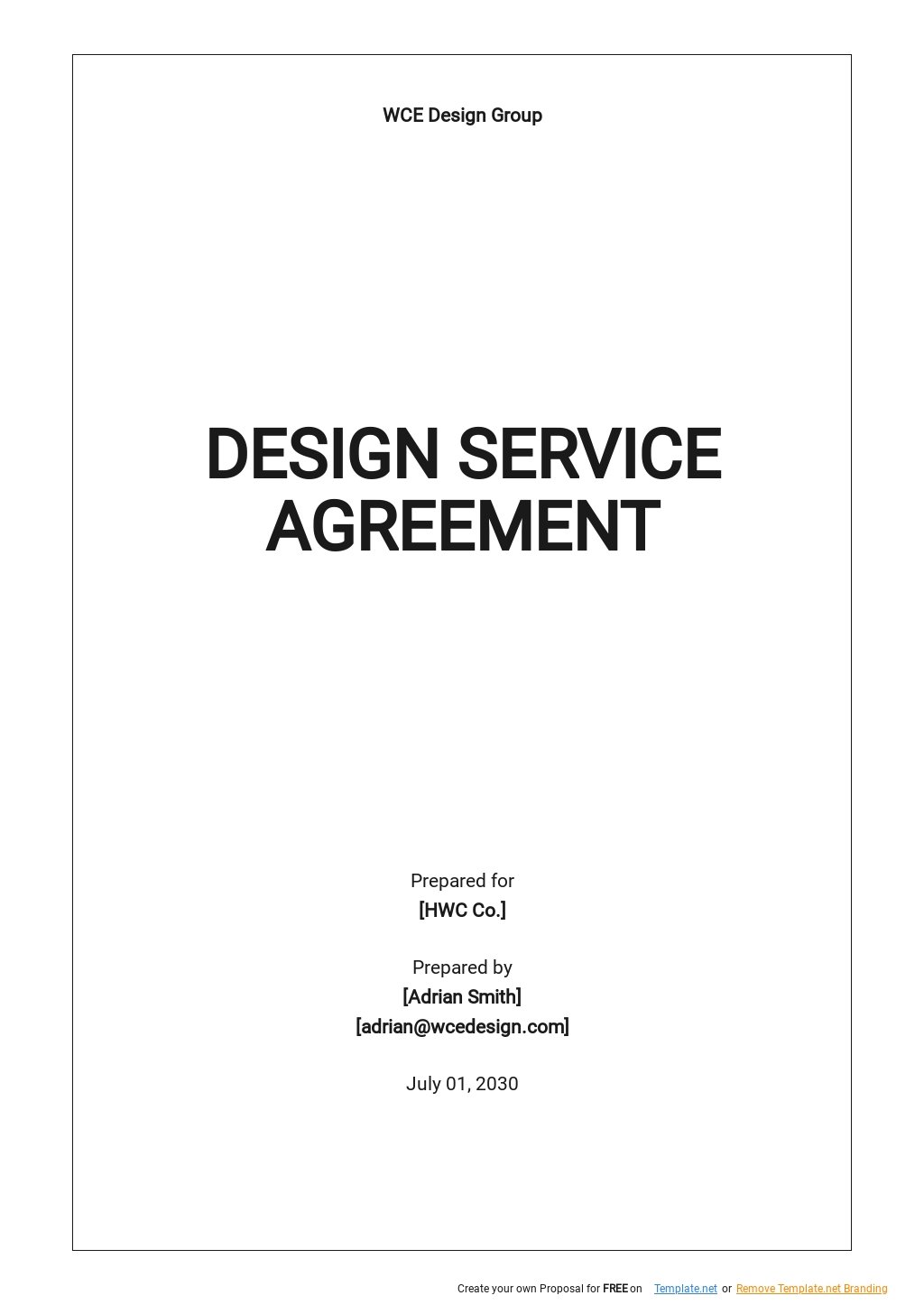 Design Service Agreement Template Google Docs Word Apple Pages