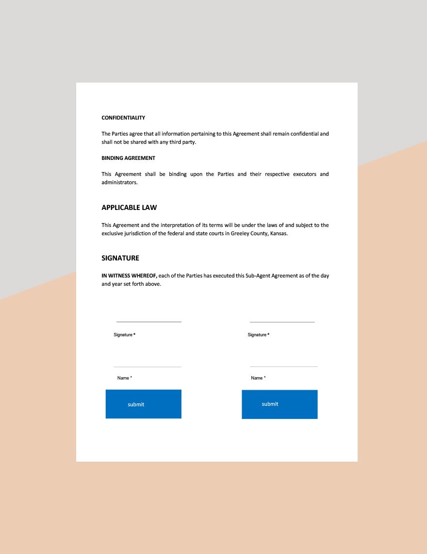 Sub-Agent Agreement Template