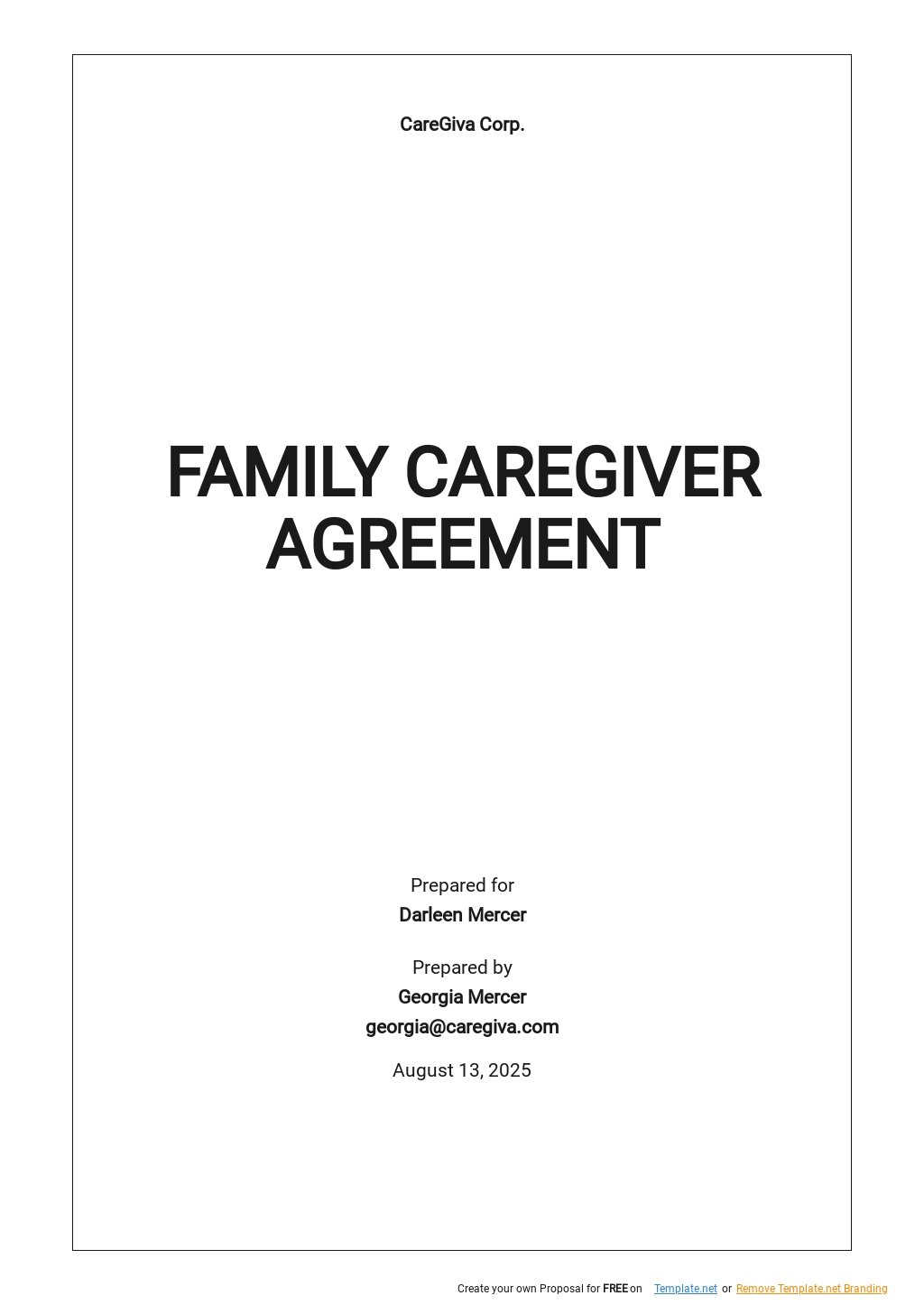 Caregiver Contract Template Fill Out And Sign Printab
