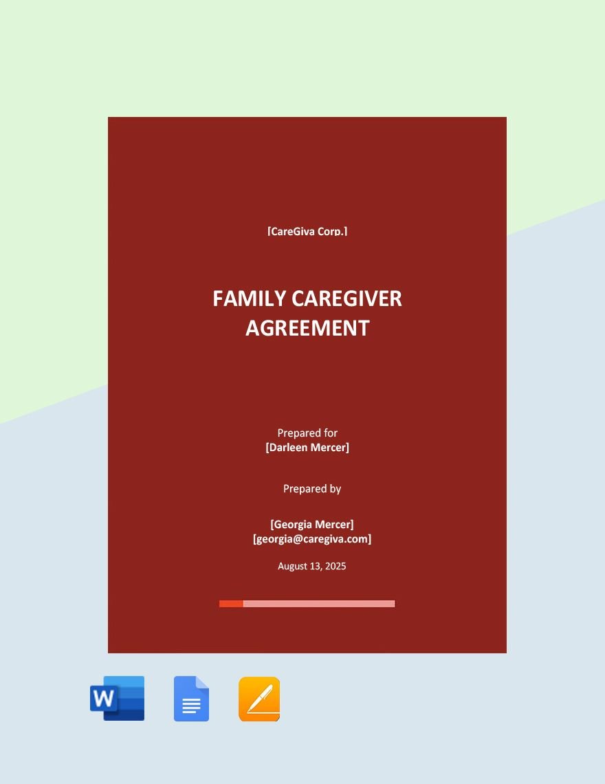 Family Caregiver Agreement Template in Word, Google Docs, Apple Pages