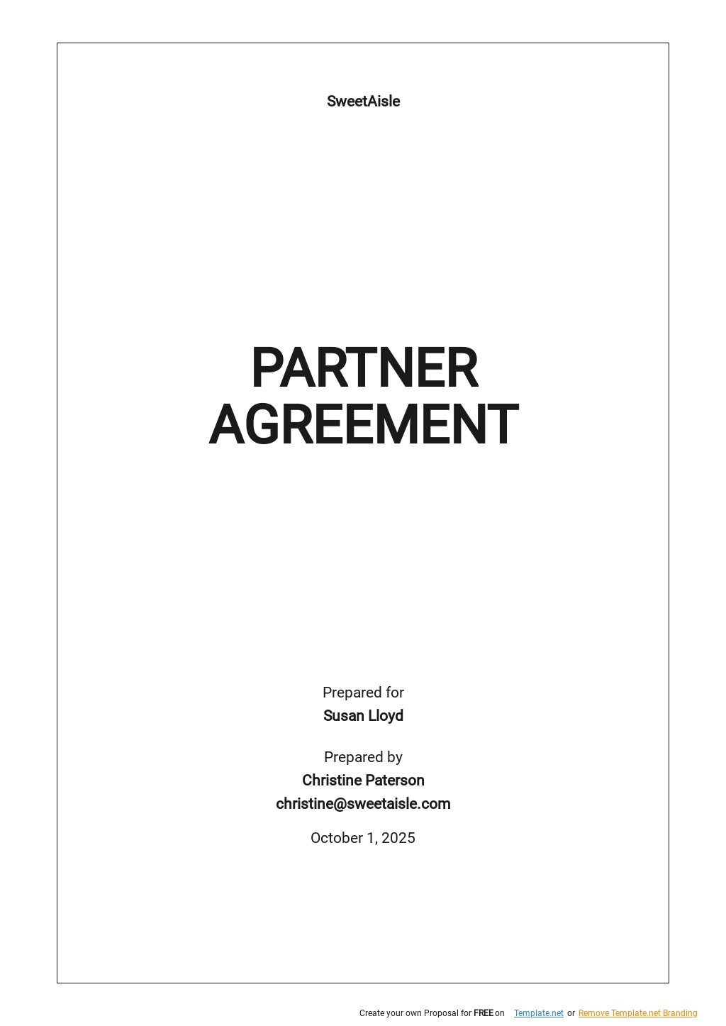 Partner Agreement Template