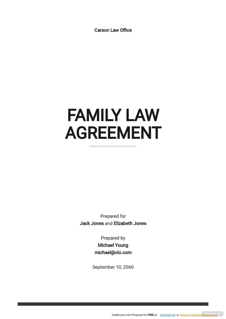 Family Law Agreement Template Template net