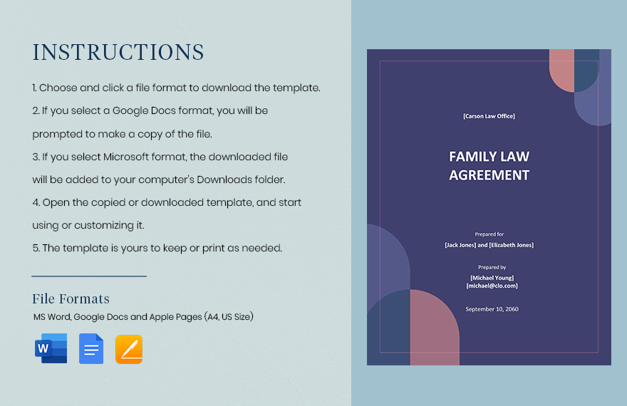 Family Law Agreement Template 
