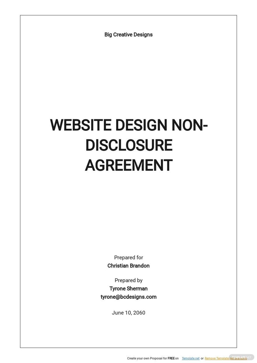 Website Design Non Disclosure Agreement Template .jpe
