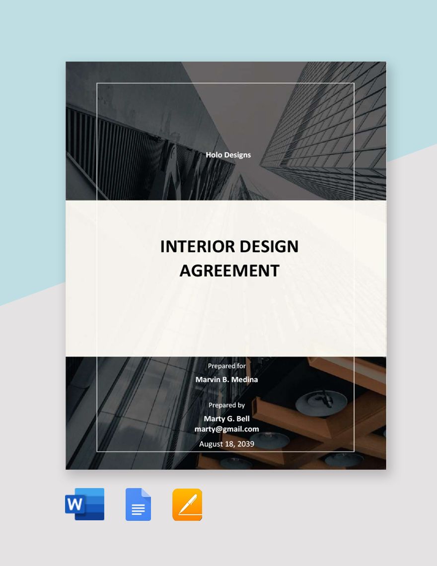 Interior Design Agreement Template In PDF Word Google Docs Pages 