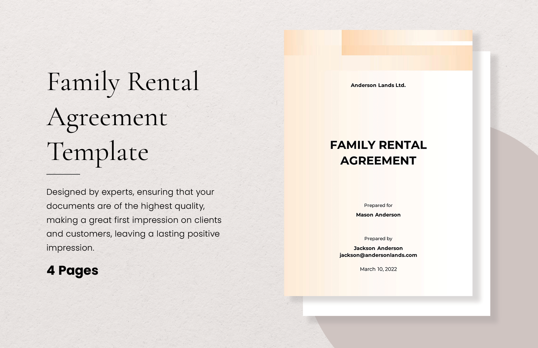 Family Rental Agreement Template