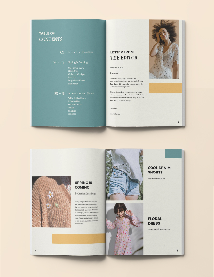 Spring Outfit Editorial Lookbook Template