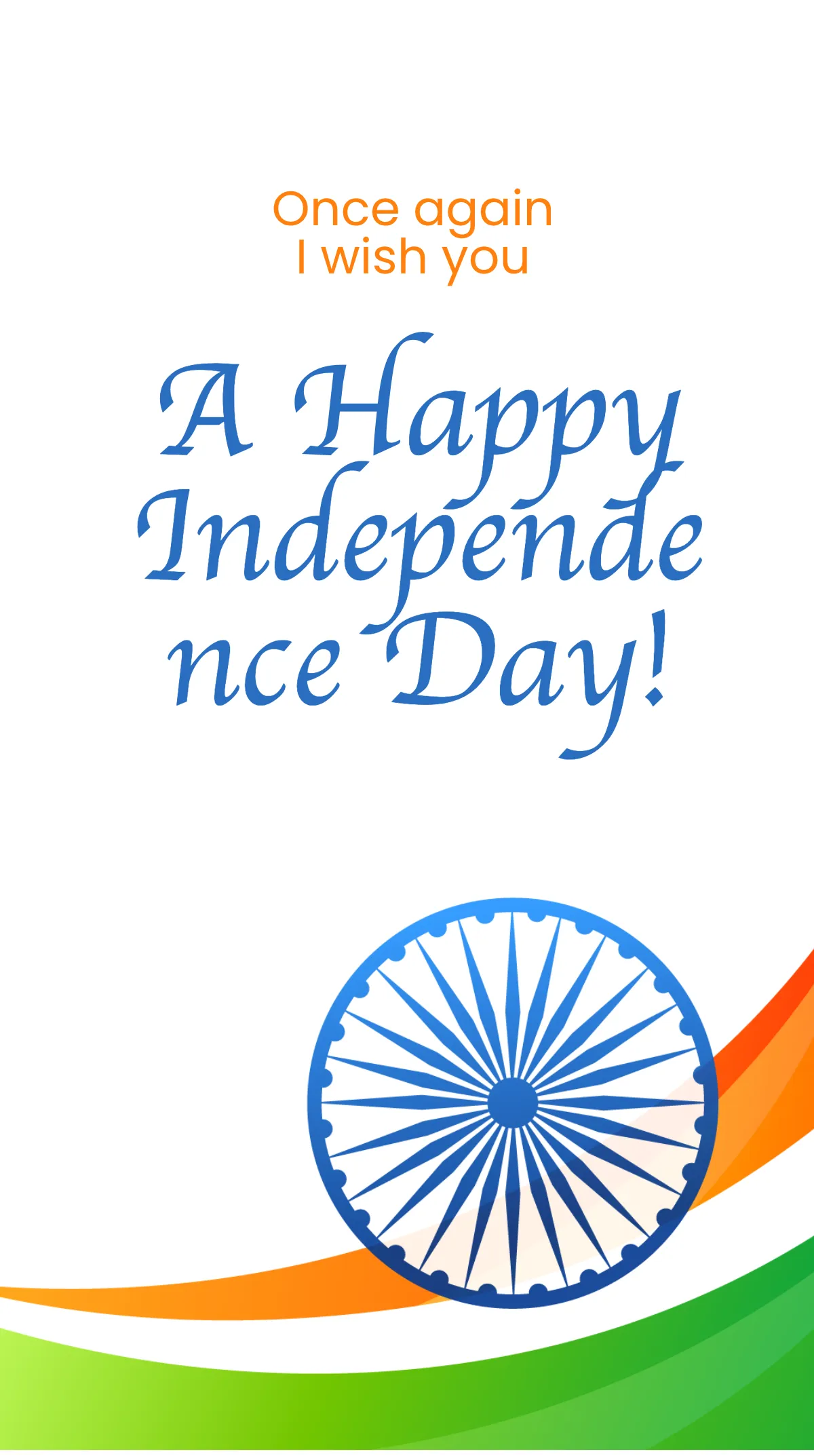 Free Happy Indian Independence Day Instagram Story Template to Edit Online