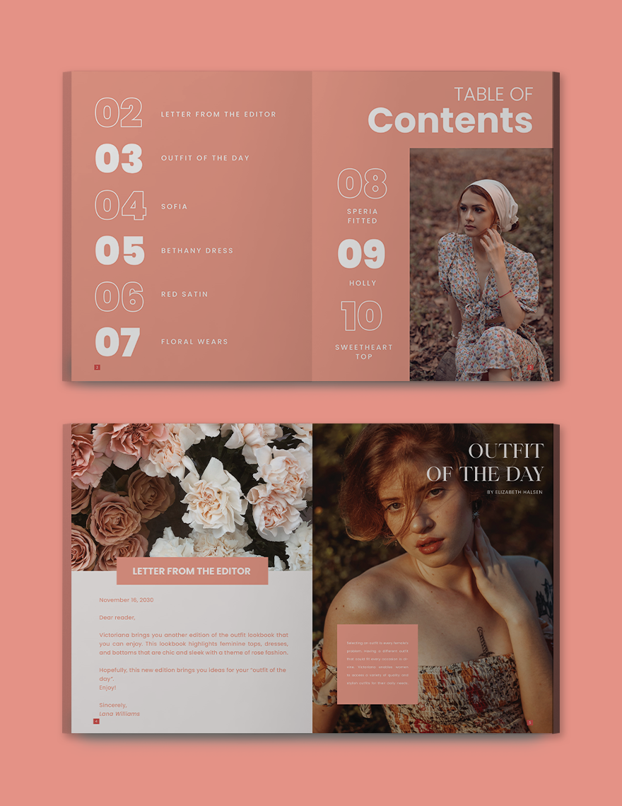 Rose Outfit Lookbook Template
