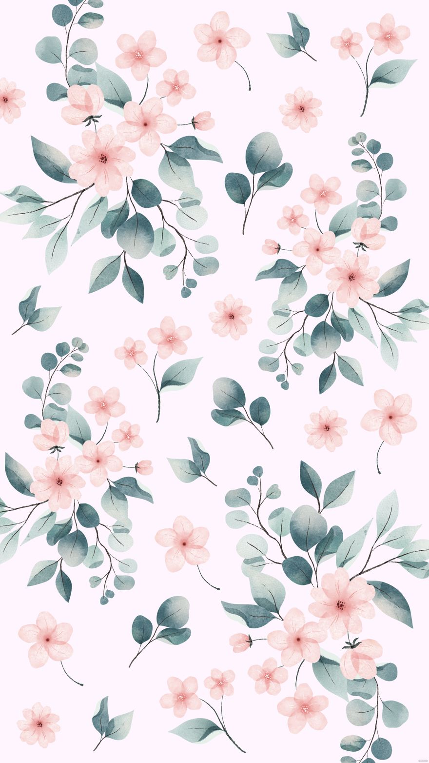 Watercolor iPhone Floral Background in SVG, JPG, Illustrator, EPS