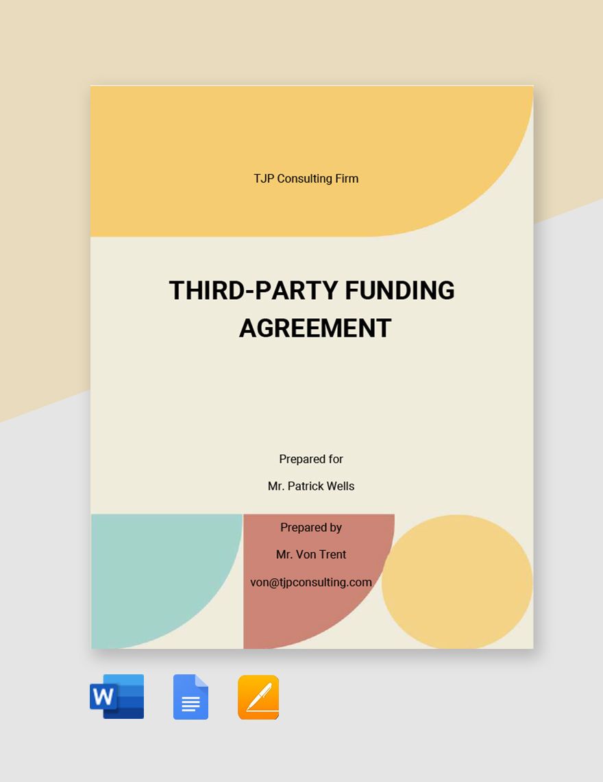 Free Third-Party Funding Agreement Template