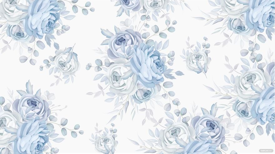 Pastel Blue Floral Background