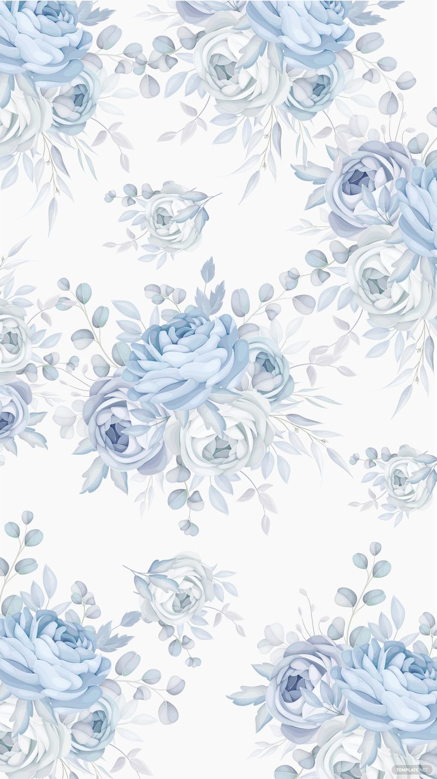 Free Pastel Blue Floral Background