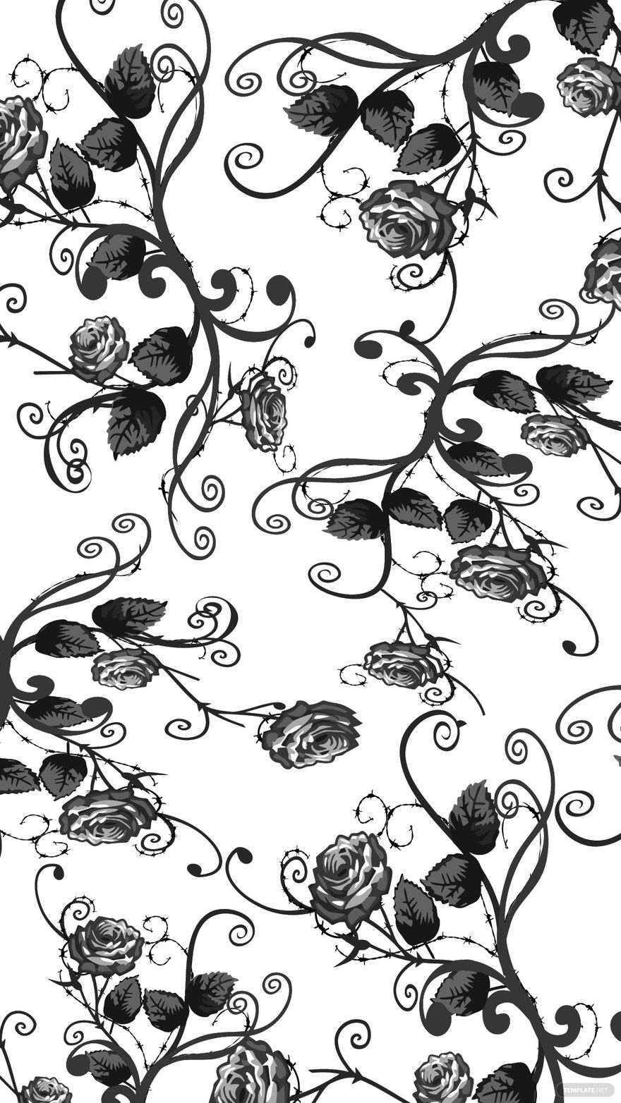 Free Simple Black And White Floral Background - EPS, Illustrator, JPG, SVG  