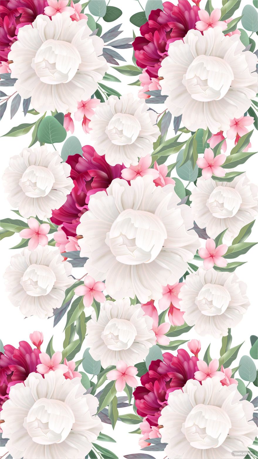 Free White Wedding Floral Background