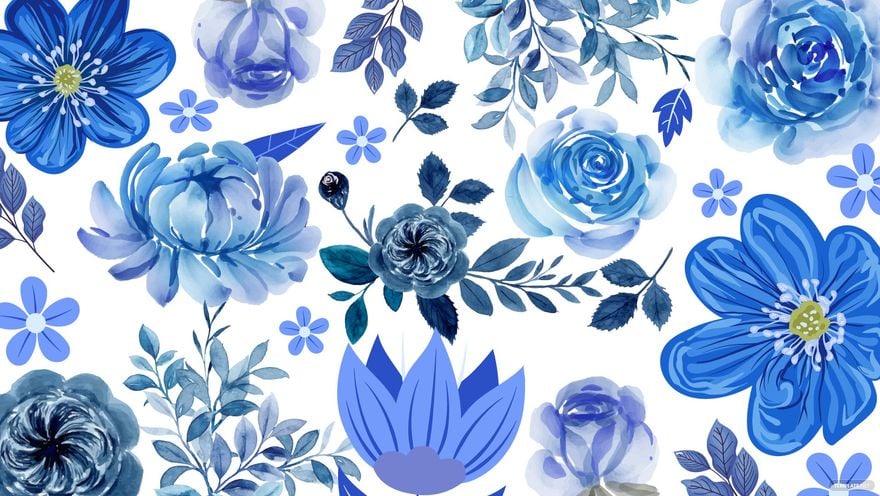 Royal Blue Floral Background in JPG, Illustrator, EPS, SVG - Download ...
