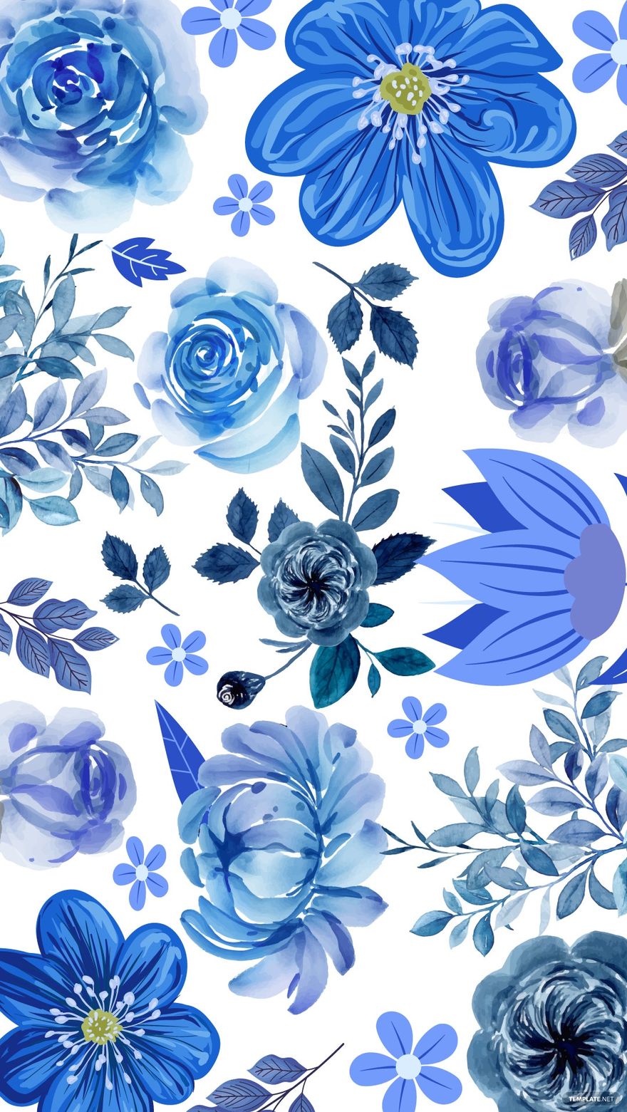 Free Royal Blue Floral Background