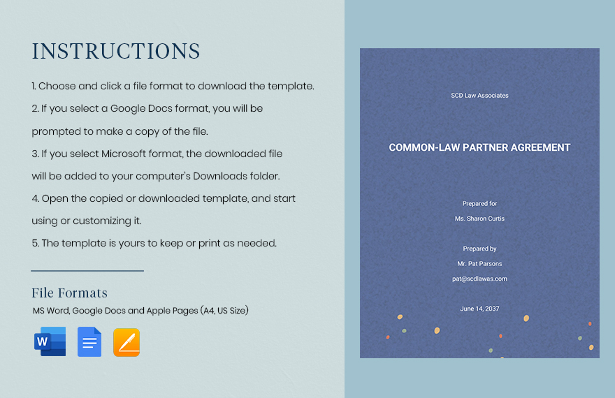 Common-Law Partner Agreement Template
