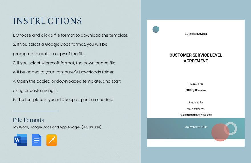 Customer Service Level Agreement Template