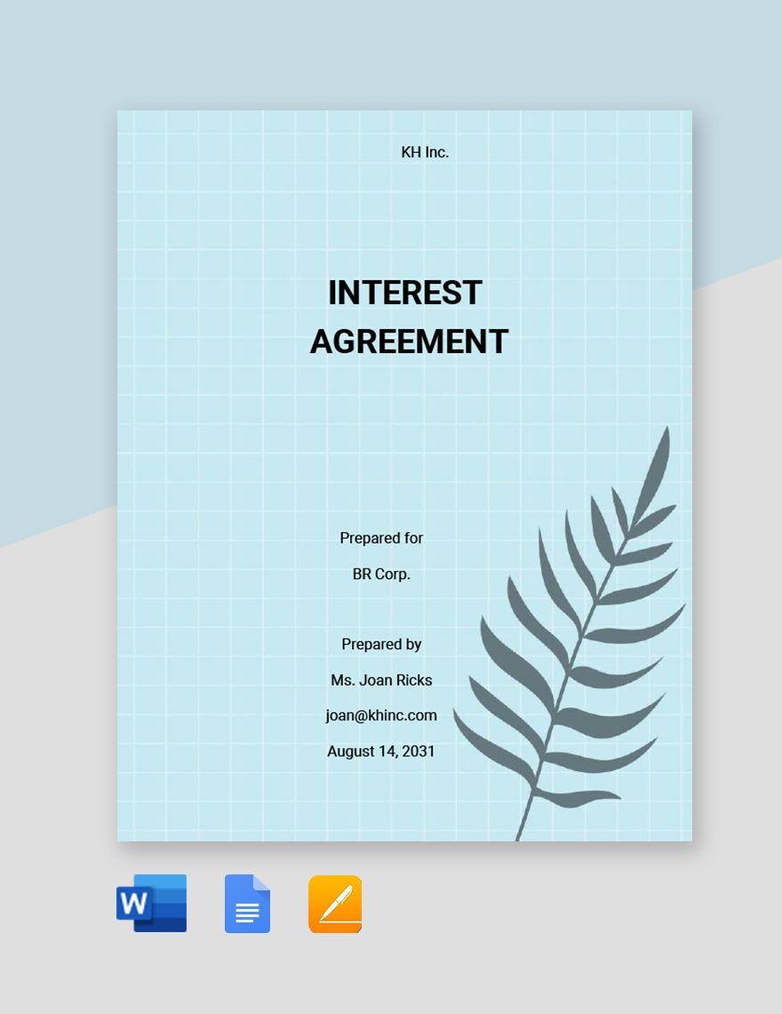Interest Agreement Template