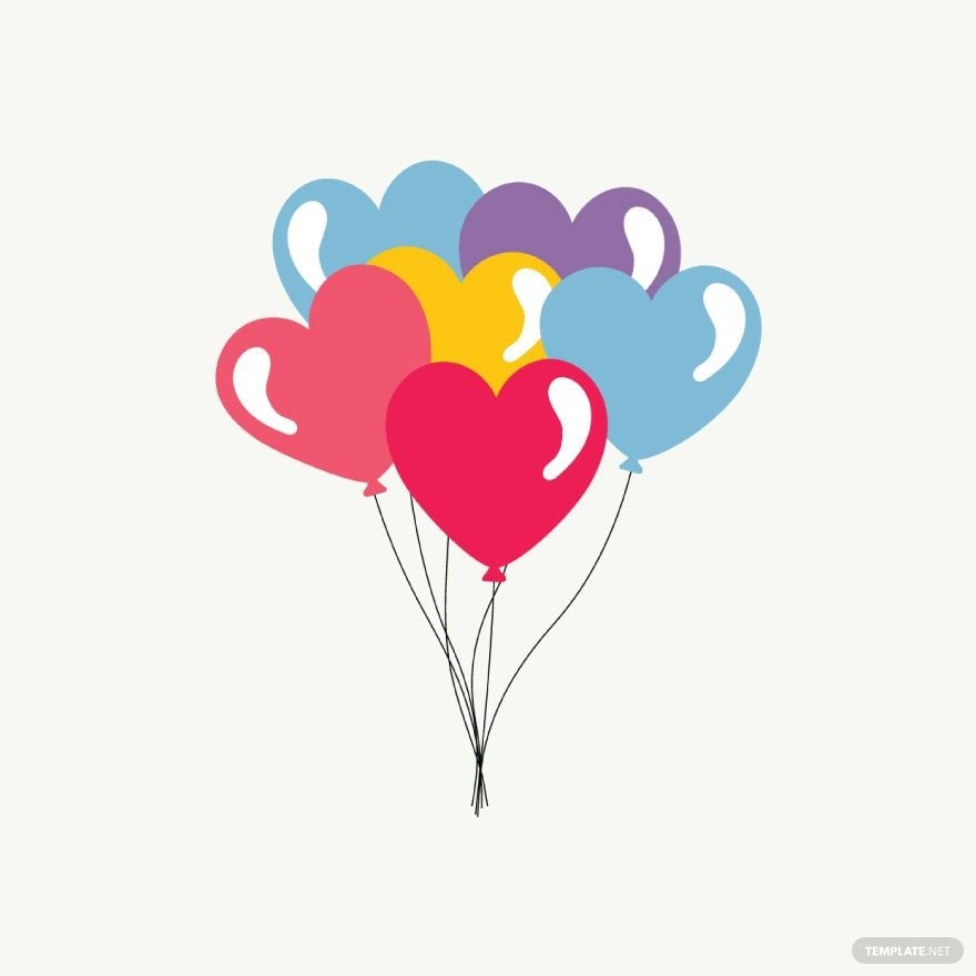 Free Heart Balloons Vector