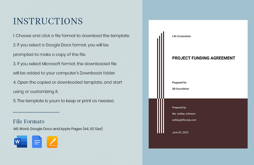 Project Funding Agreement Template